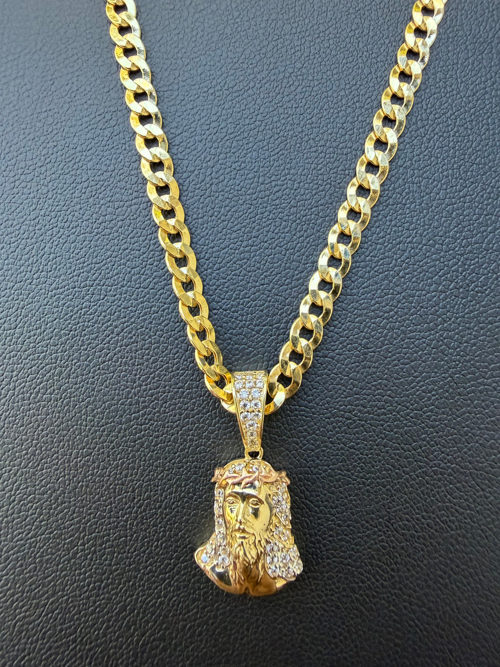 Cadena Martillada Dije Jesús Oro 10k