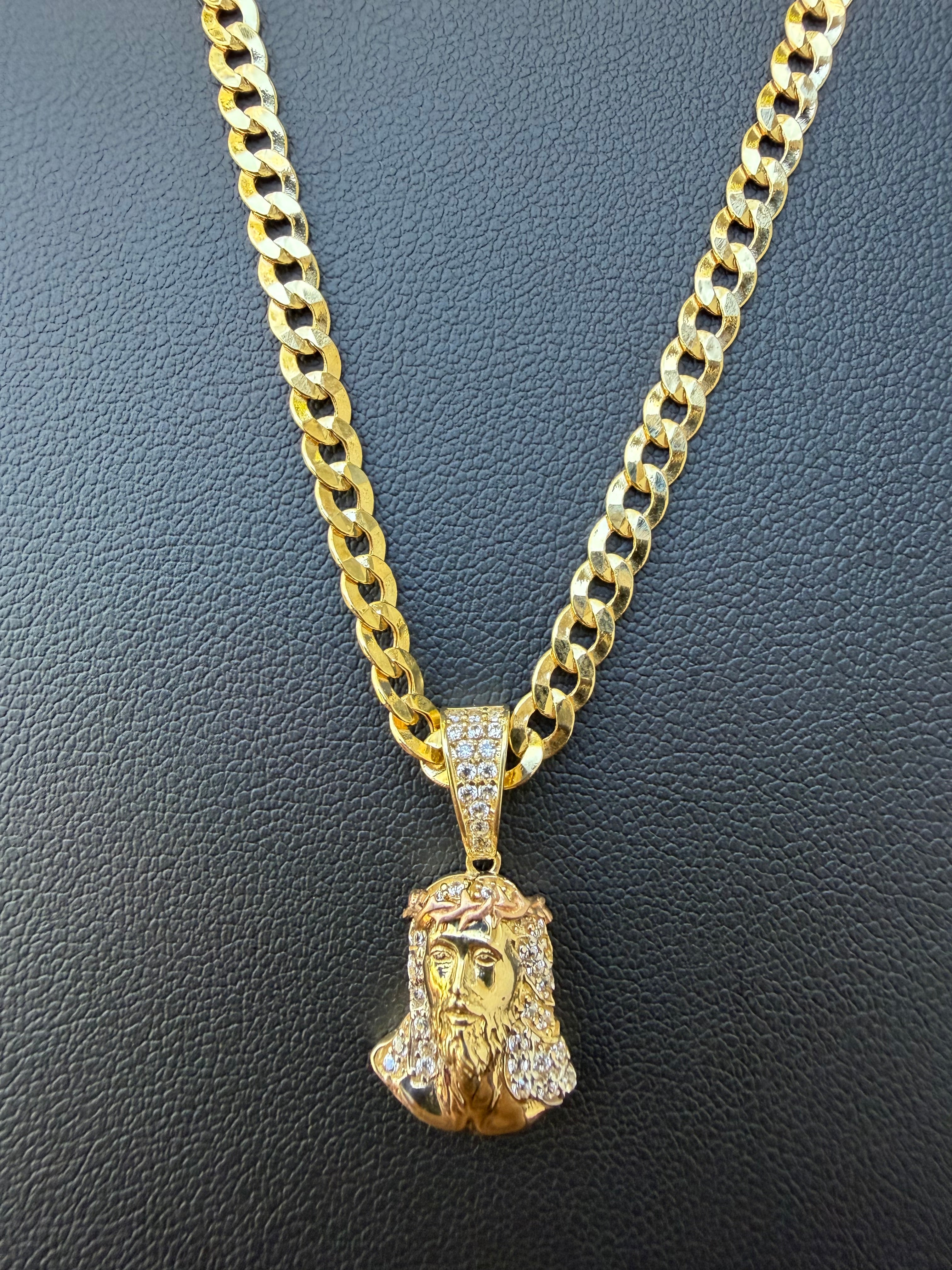 Cadena Martillada Dije Jesús Oro 10k