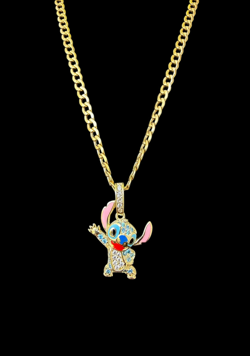 Cadena con dije de Stitch Oro 10k