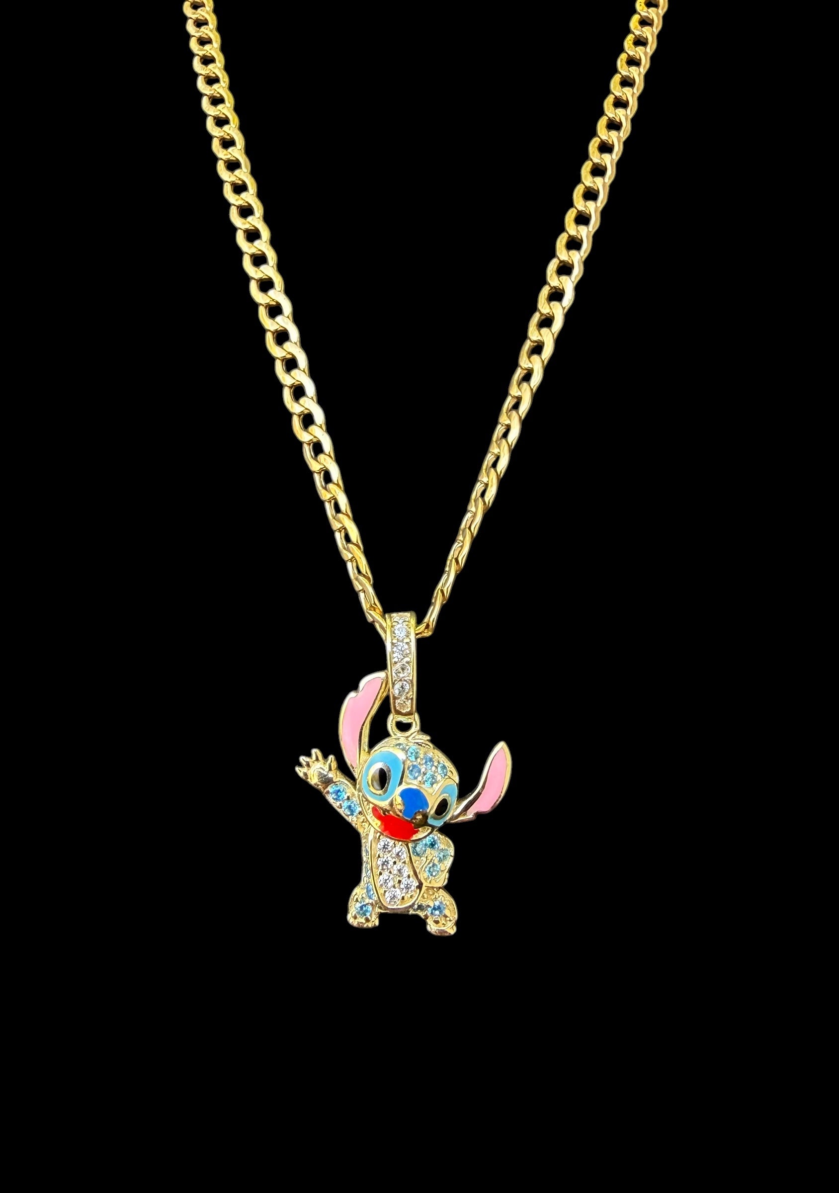 Cadena con dije de Stitch Oro 10k