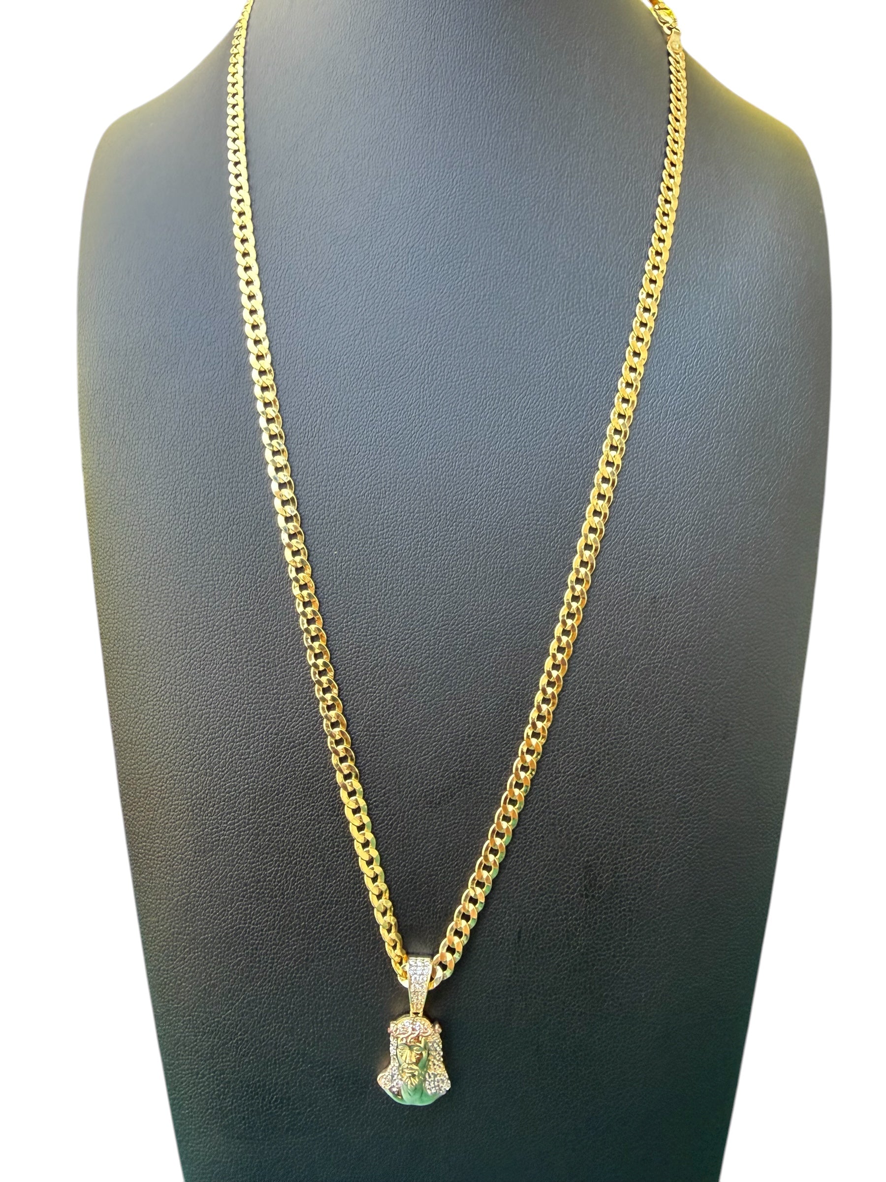 Cadena Martillada Dije Jesús Oro 10k