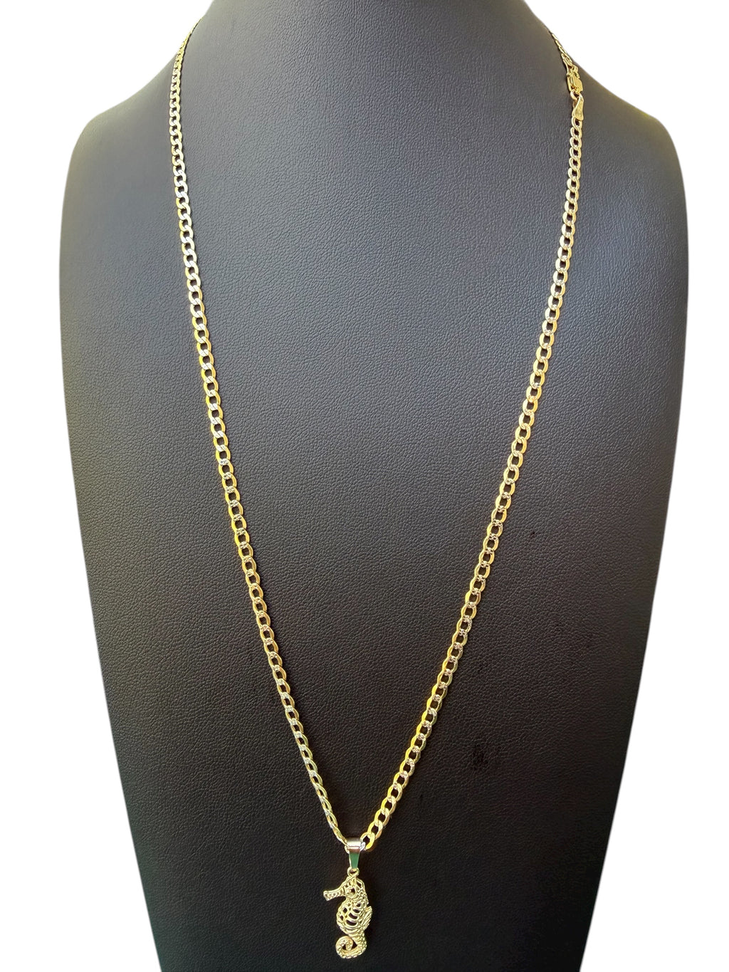 Cadena Pave de Caballito de Mar Oro 10k