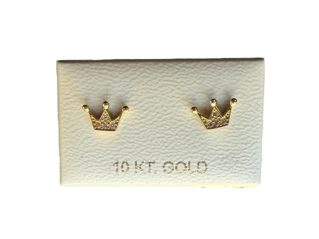 Aretes de Corona Pequeñas Oro 10k