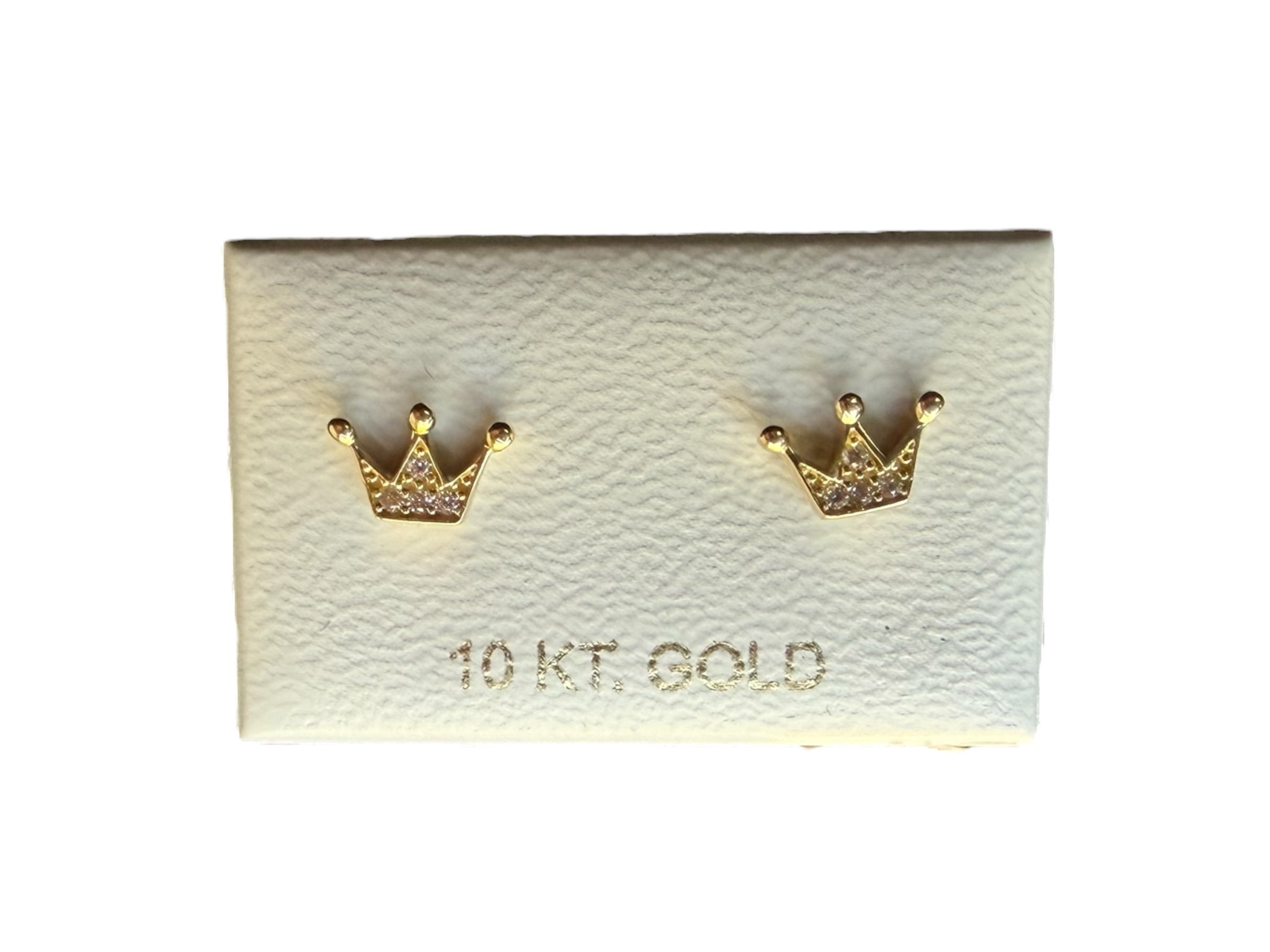 Aretes de Corona Pequeñas Oro 10k