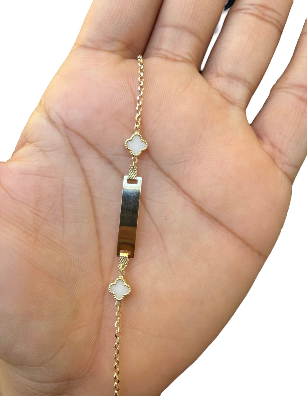 Manilla con placa para niños (Personalizables) Oro 10k