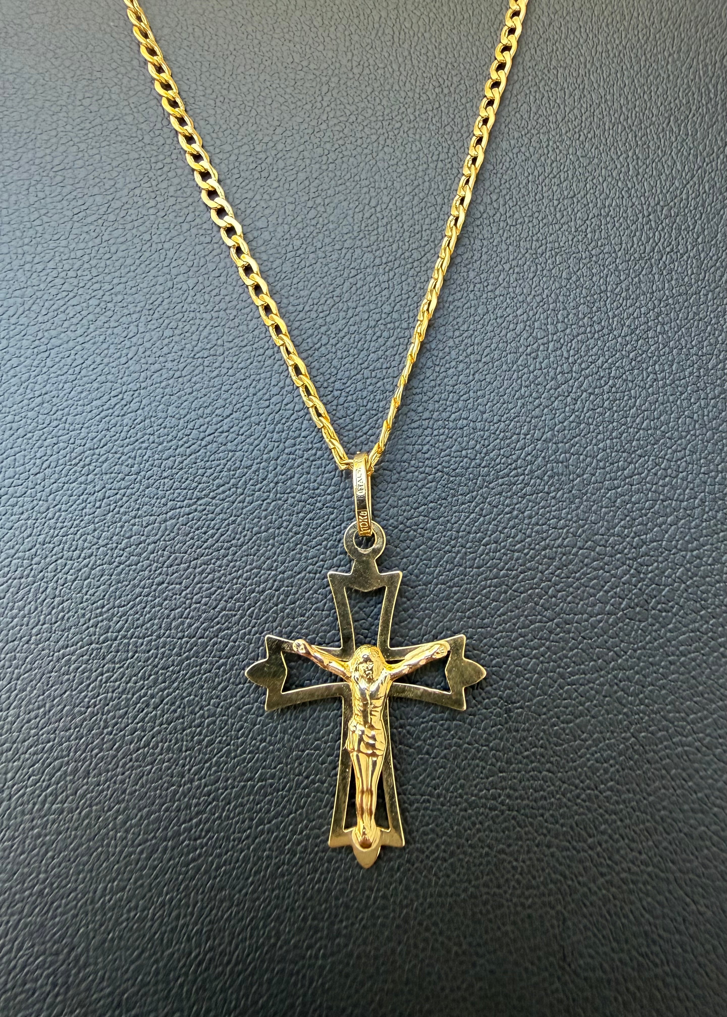 Cadena Fina dije de Cruz Oro 10m