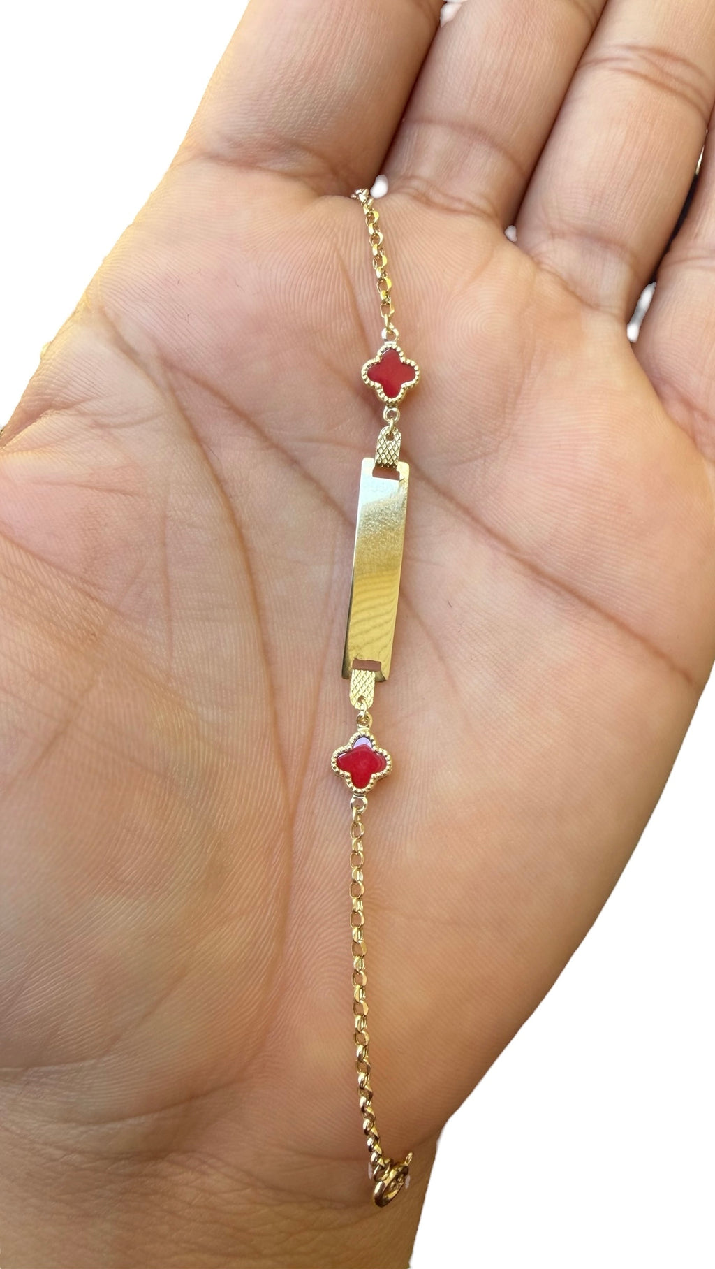 Manilla con placa para niños (Personalizables) Oro 10k