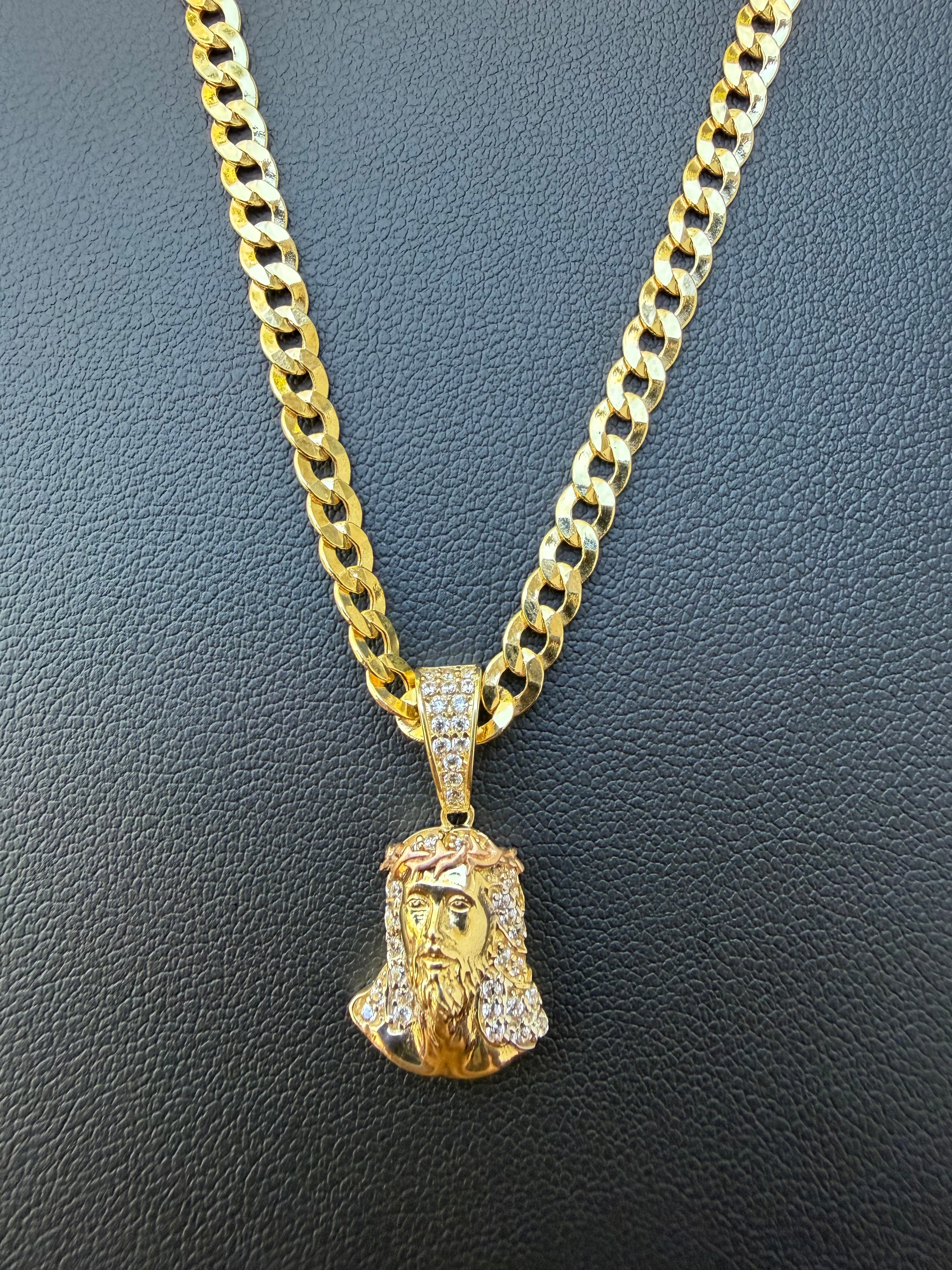 Cadena Martillada Dije Jesús Oro 10k