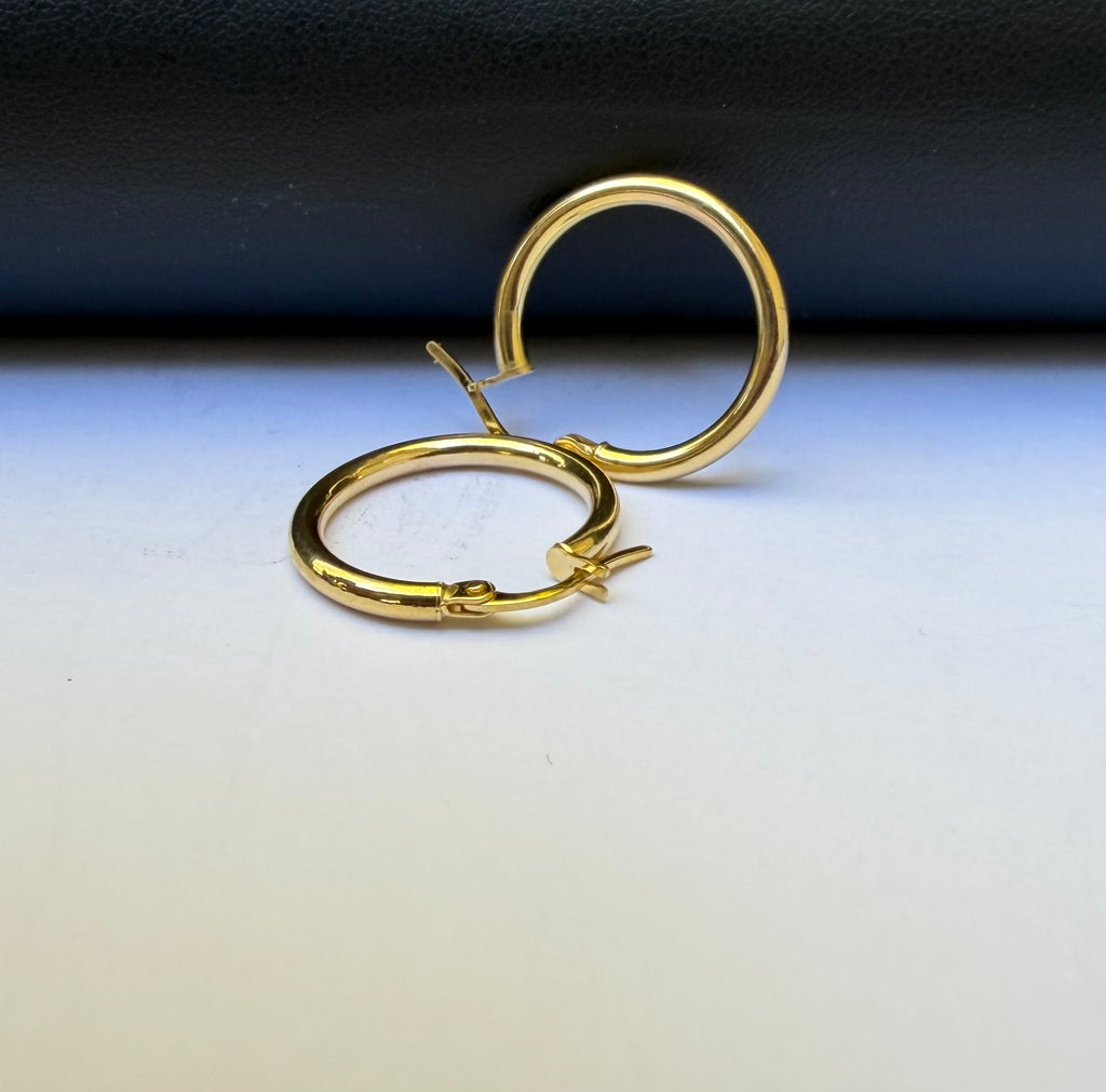 Argollas Lisas Pequeñas Oro 10k