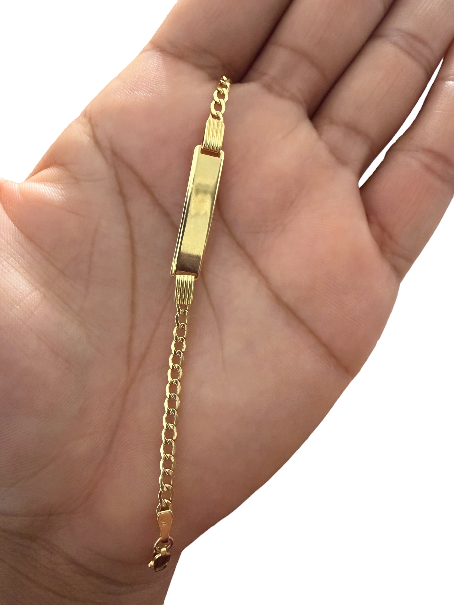 Manilla de placa para niños (Personalizables) Oro10k