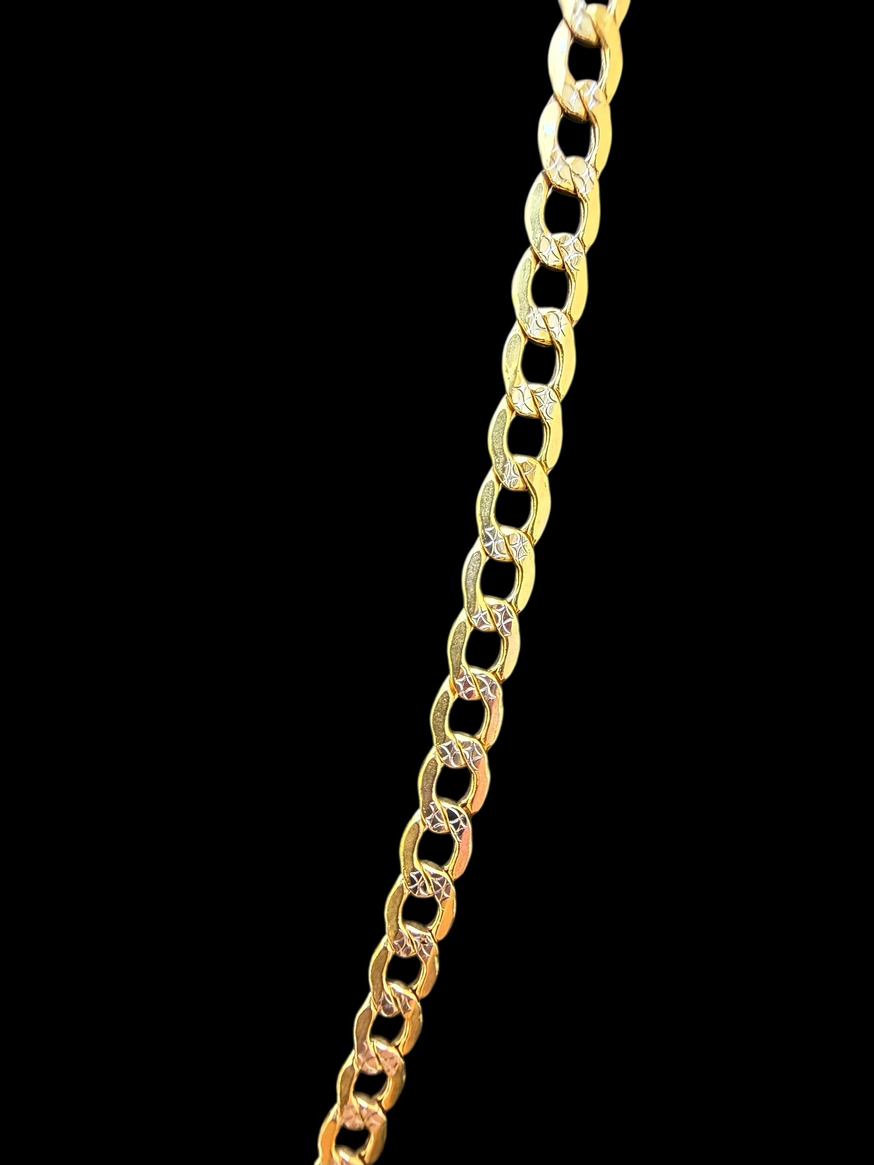 Cadena Pave en Oro 10k 3mm Size 22”