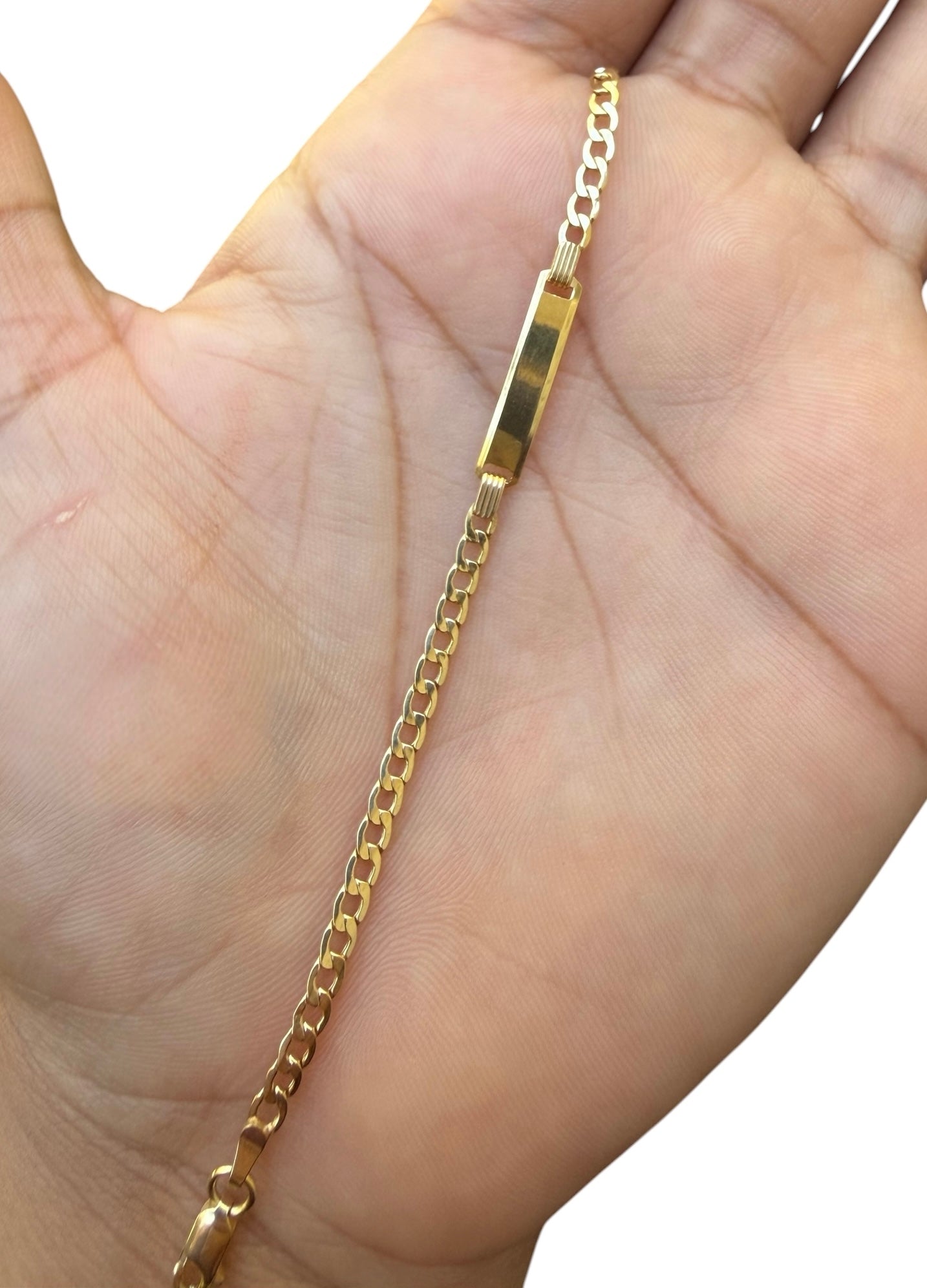 Manilla con placa para niños Oro 10k