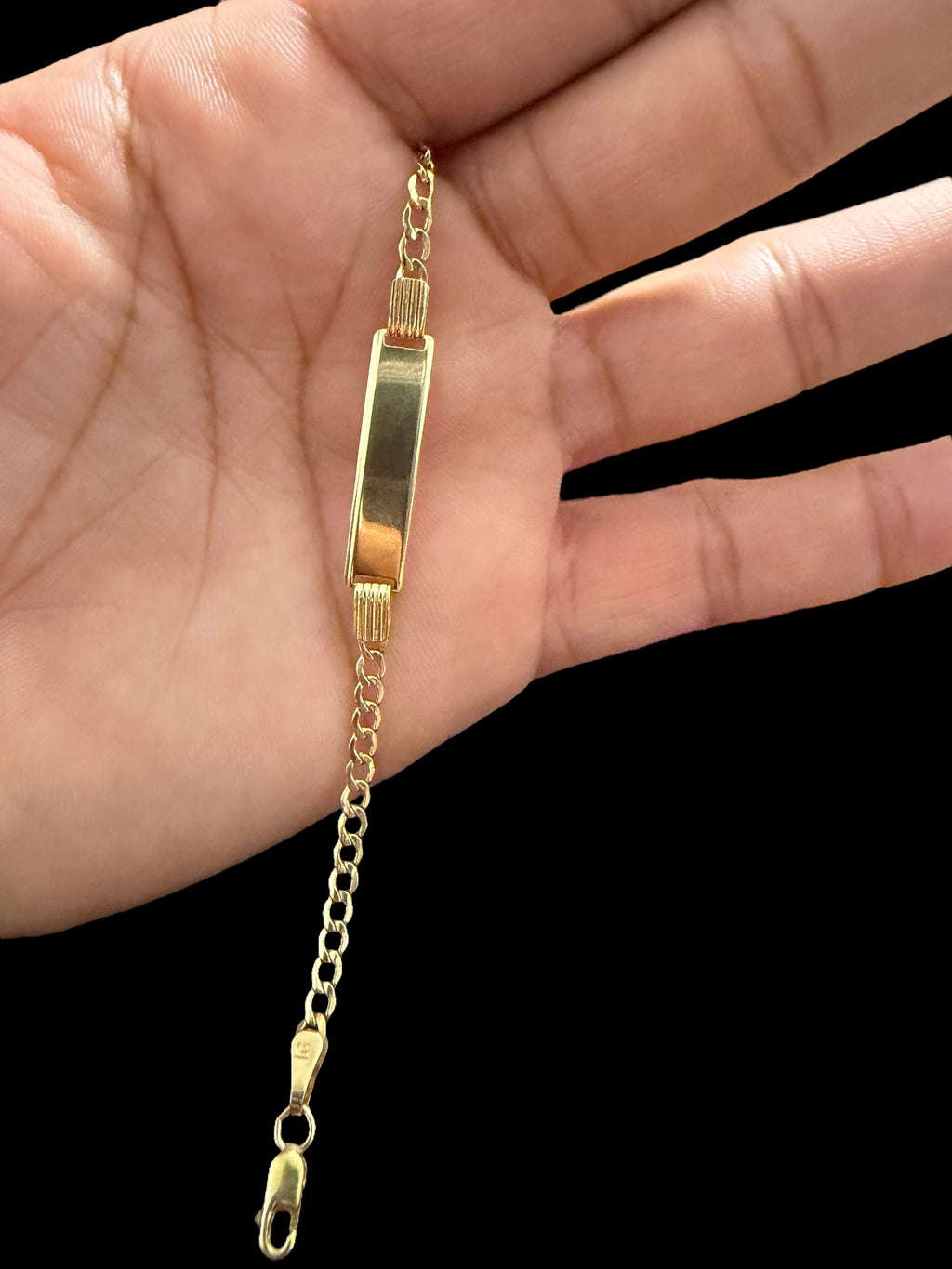 Manilla con placa para niños (Personalizables) Oro 10k