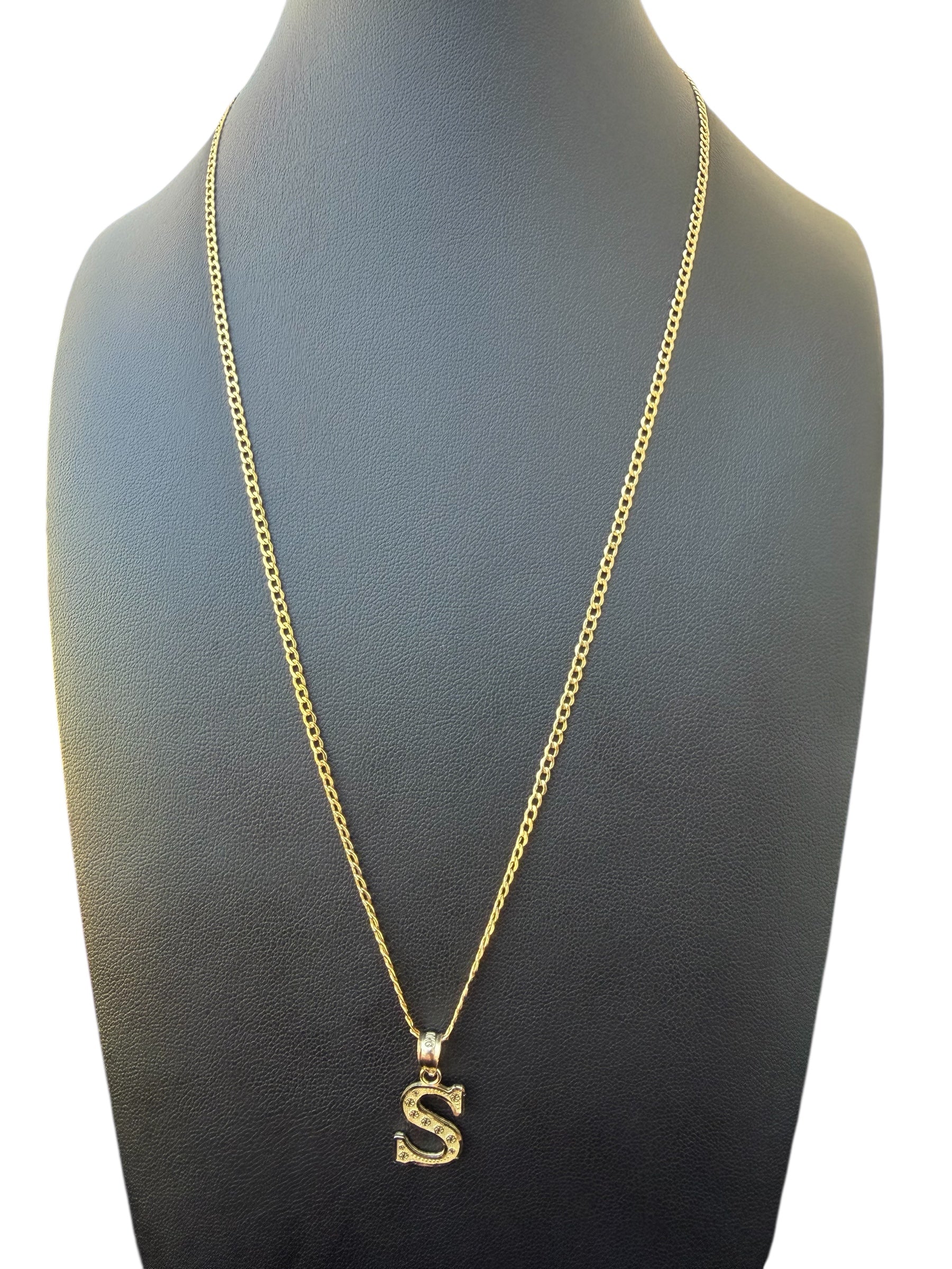 Cadena con dije de Inicial Letra S Oro 10k