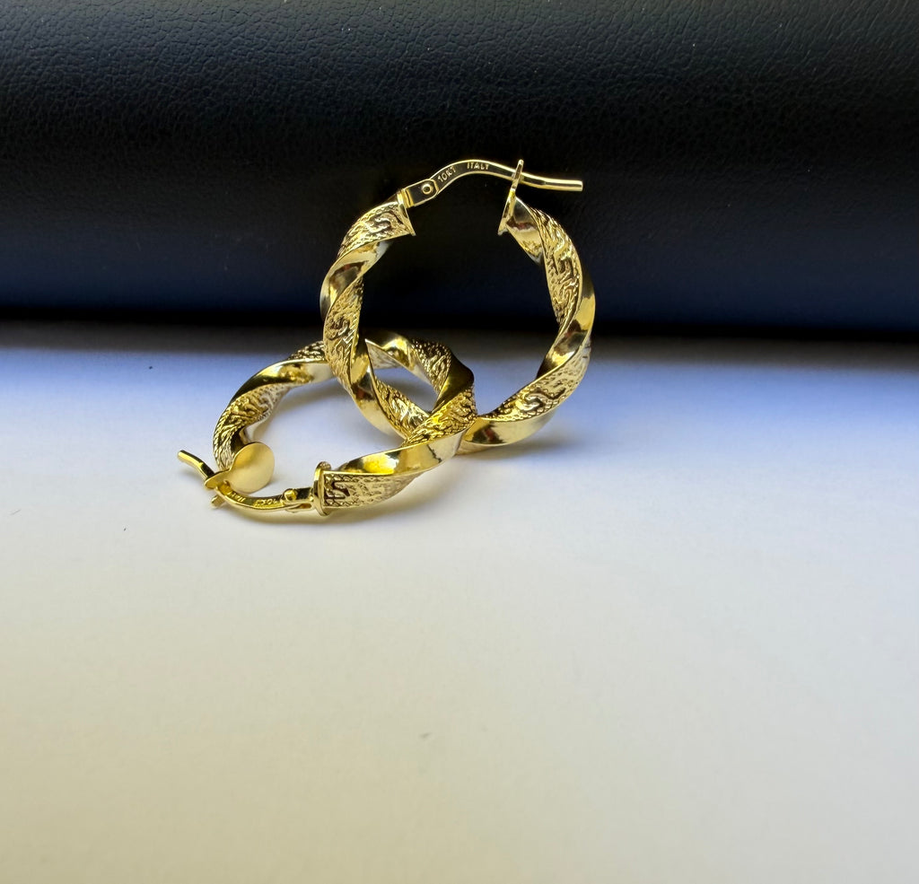 Argollas Torcidas Versace (Paso 2) Oro 10k