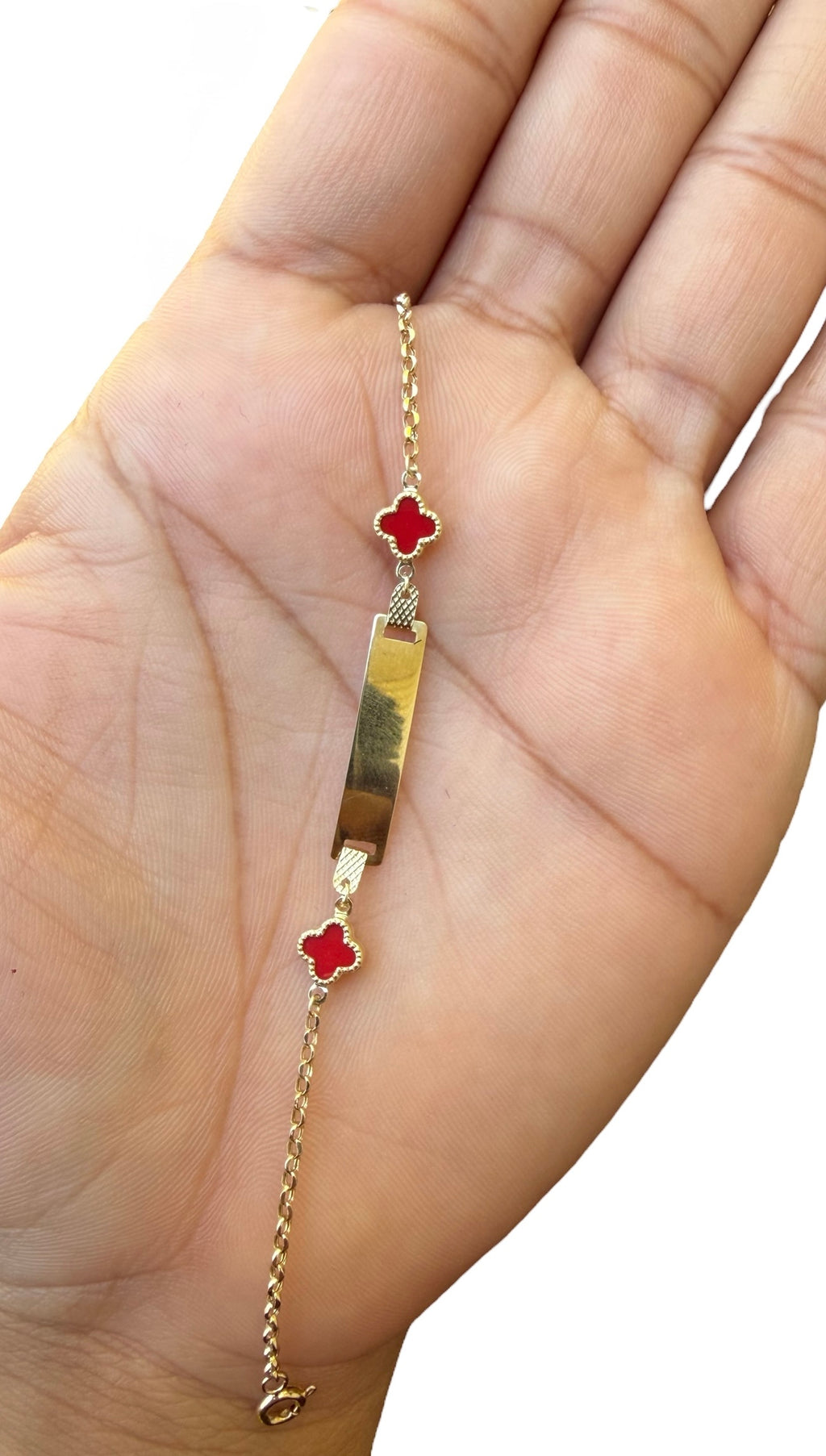 Manilla con placa para niños (Personalizables) Oro 10k