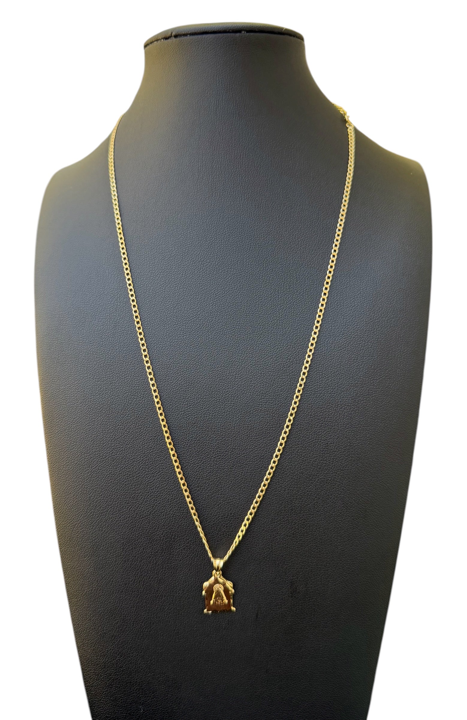 Cadena Fina dije pequeño Caridad del Cobre Oro 10k