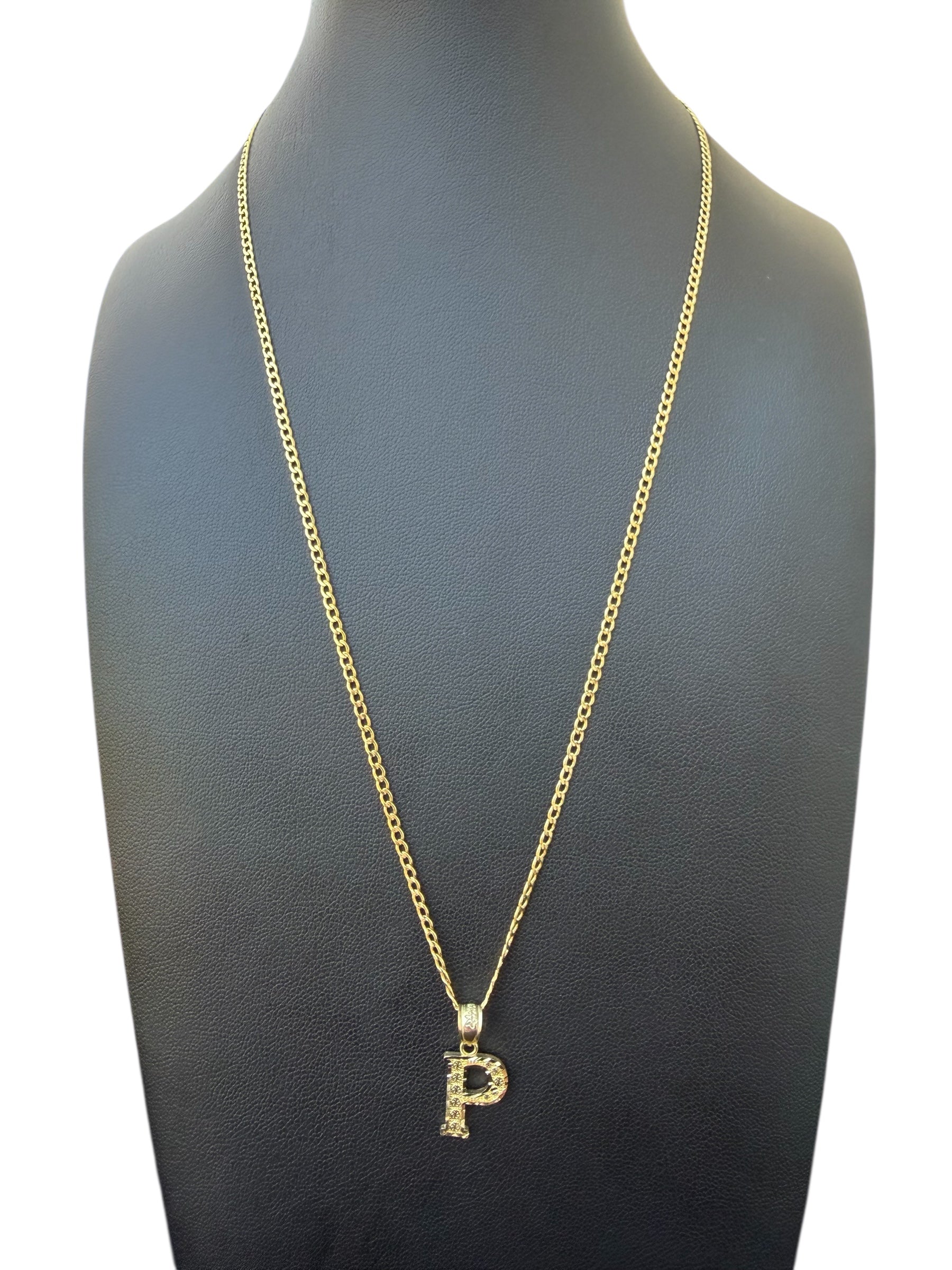 Cadena en Oro 10k Letra P