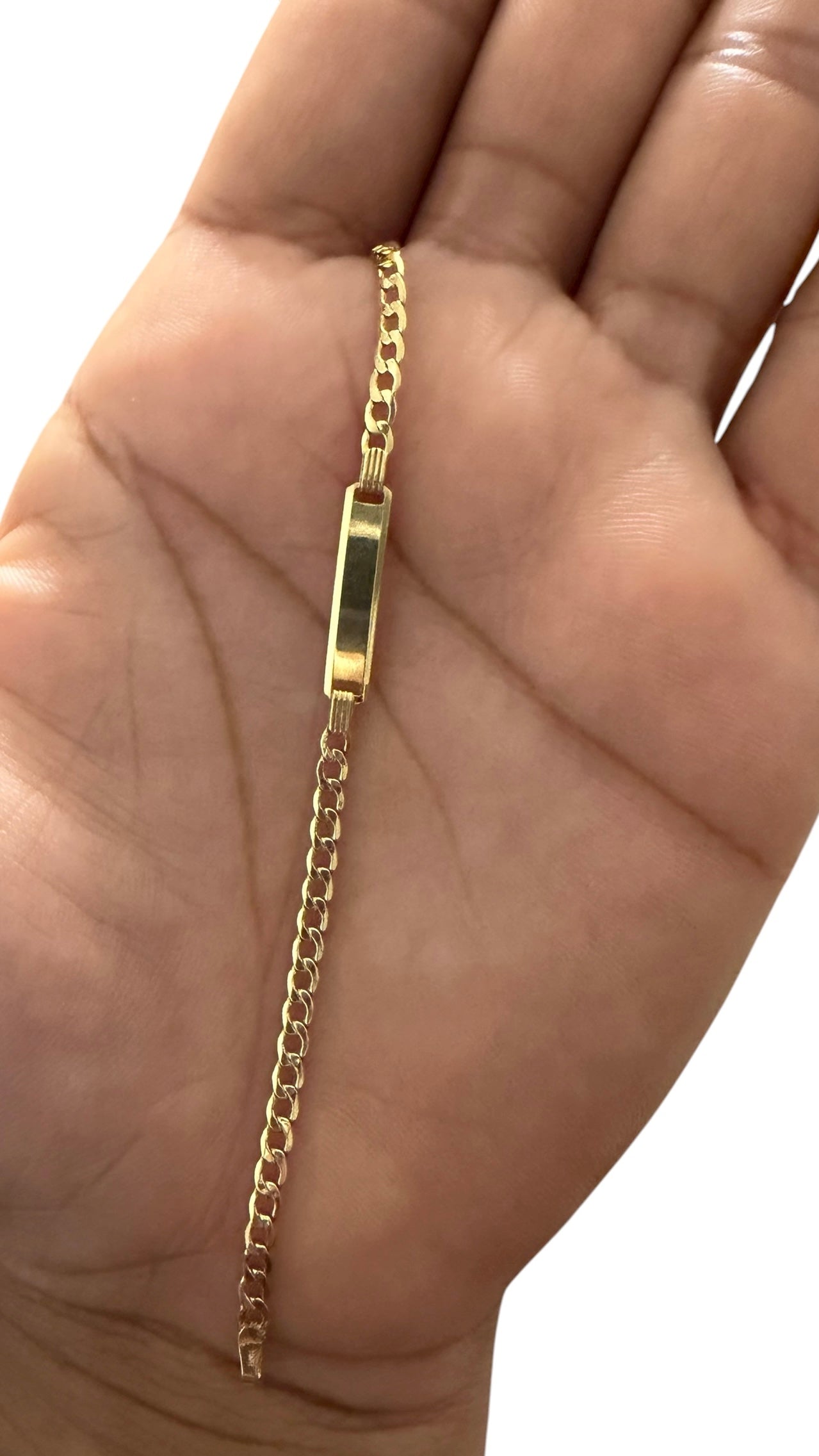 Manilla con placa para niños (Oro 10k) Personalizable