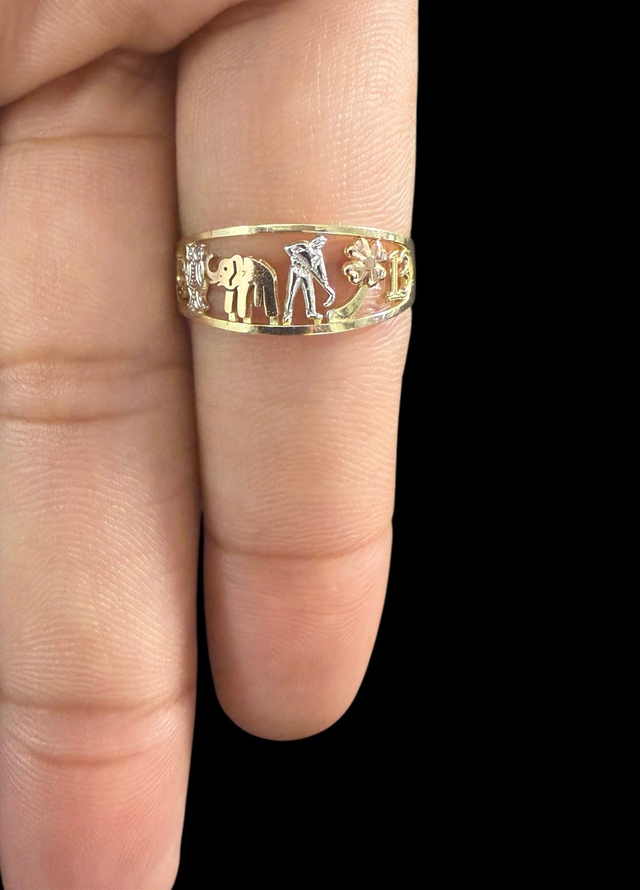 Anillo de la Suerte en tres Oros 10k