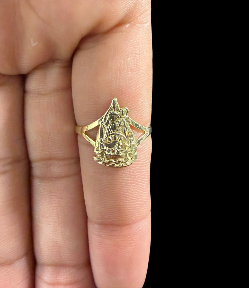 Anillo Virgen Caridad del Cobre Oro 10k