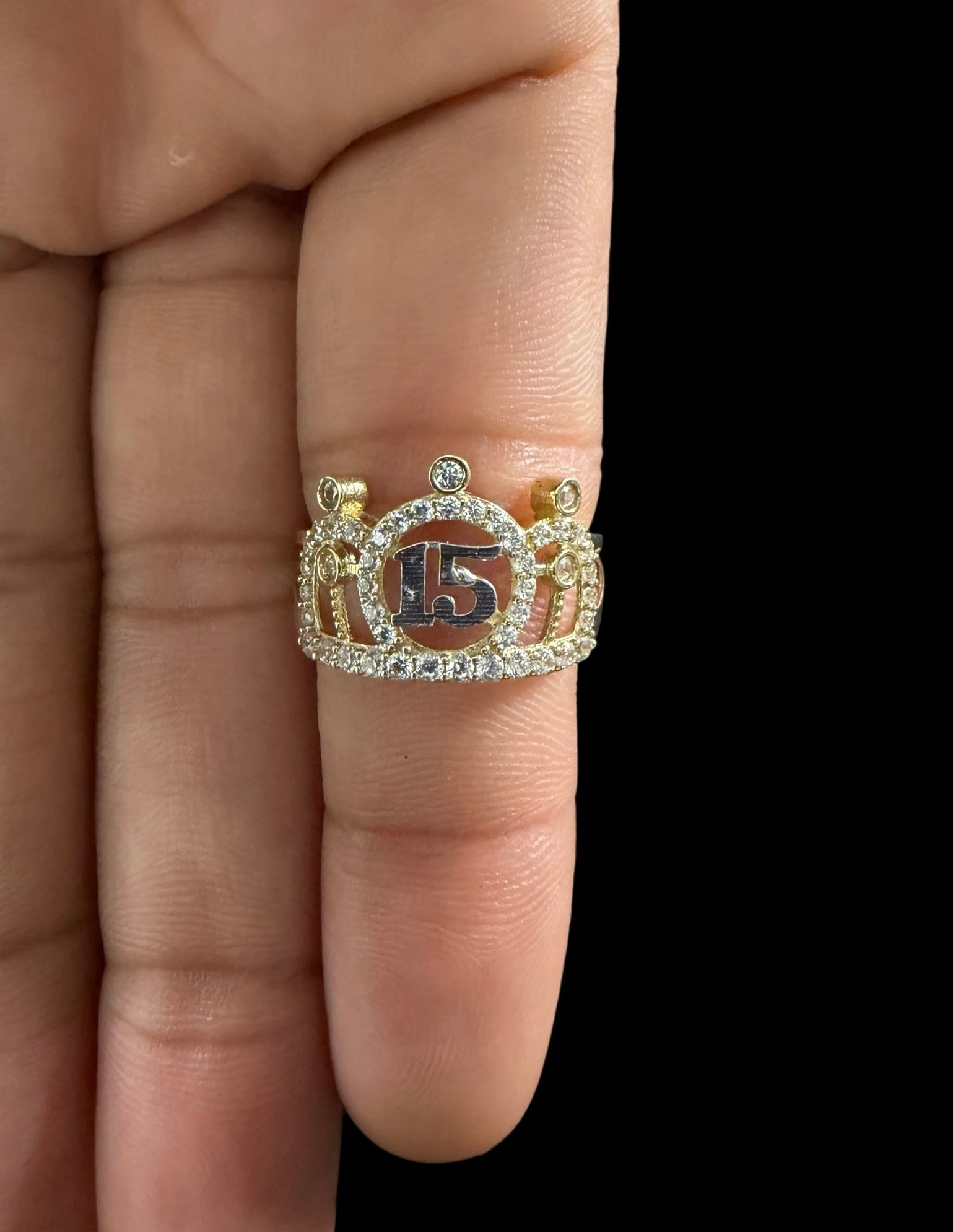 Anillo de Corona de 15 años Oro 10k