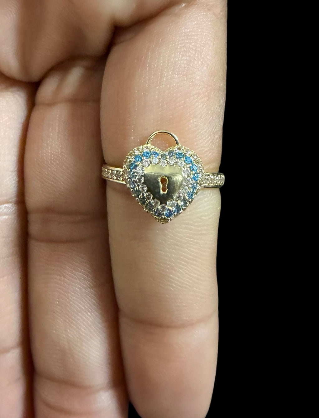 Anillo Candado de Corazón Oro 10k