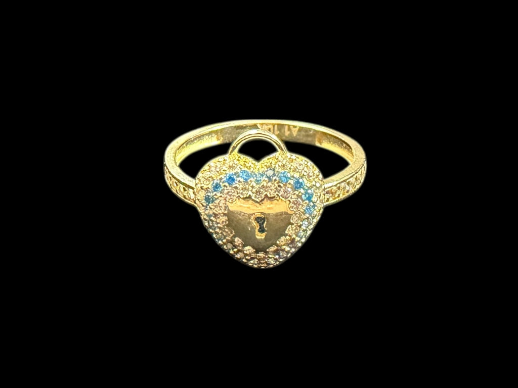 Anillo Candado de Corazón Oro 10k