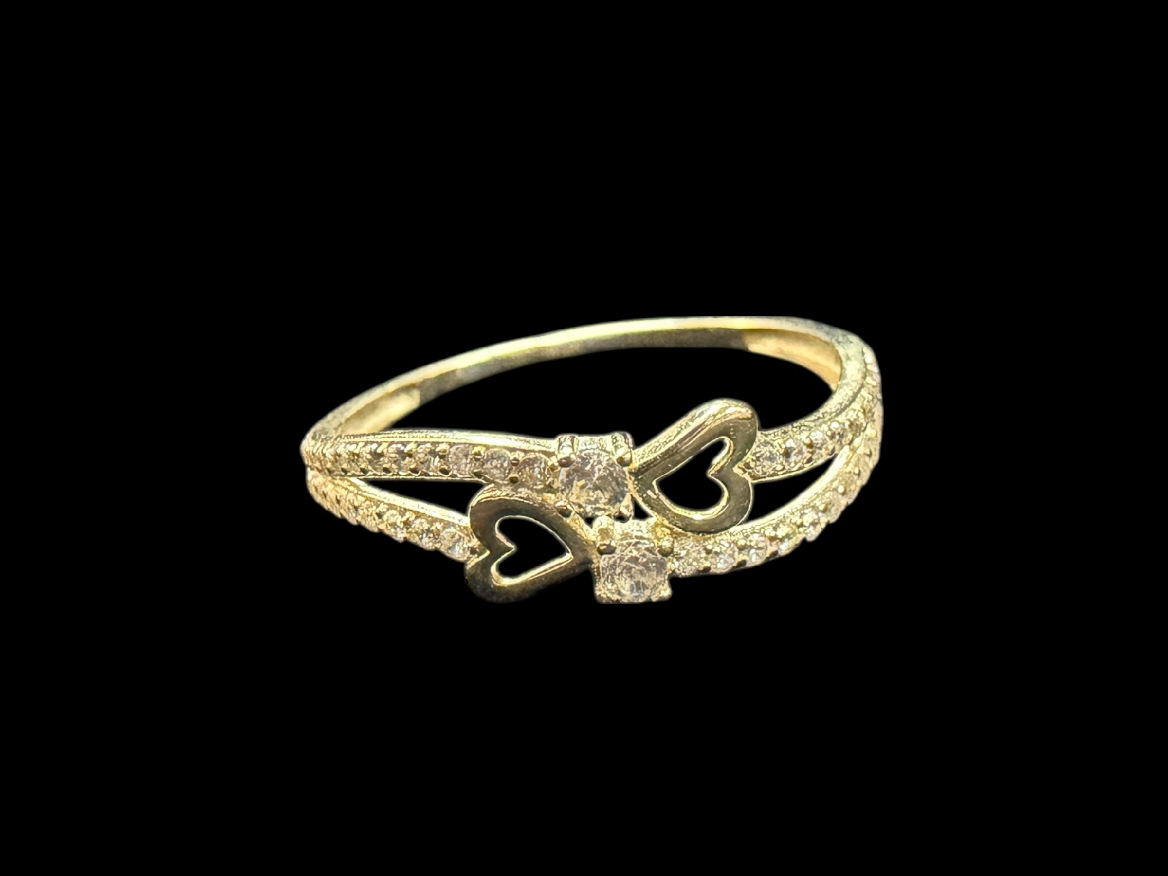 Anillo de Corazones Oro 10k