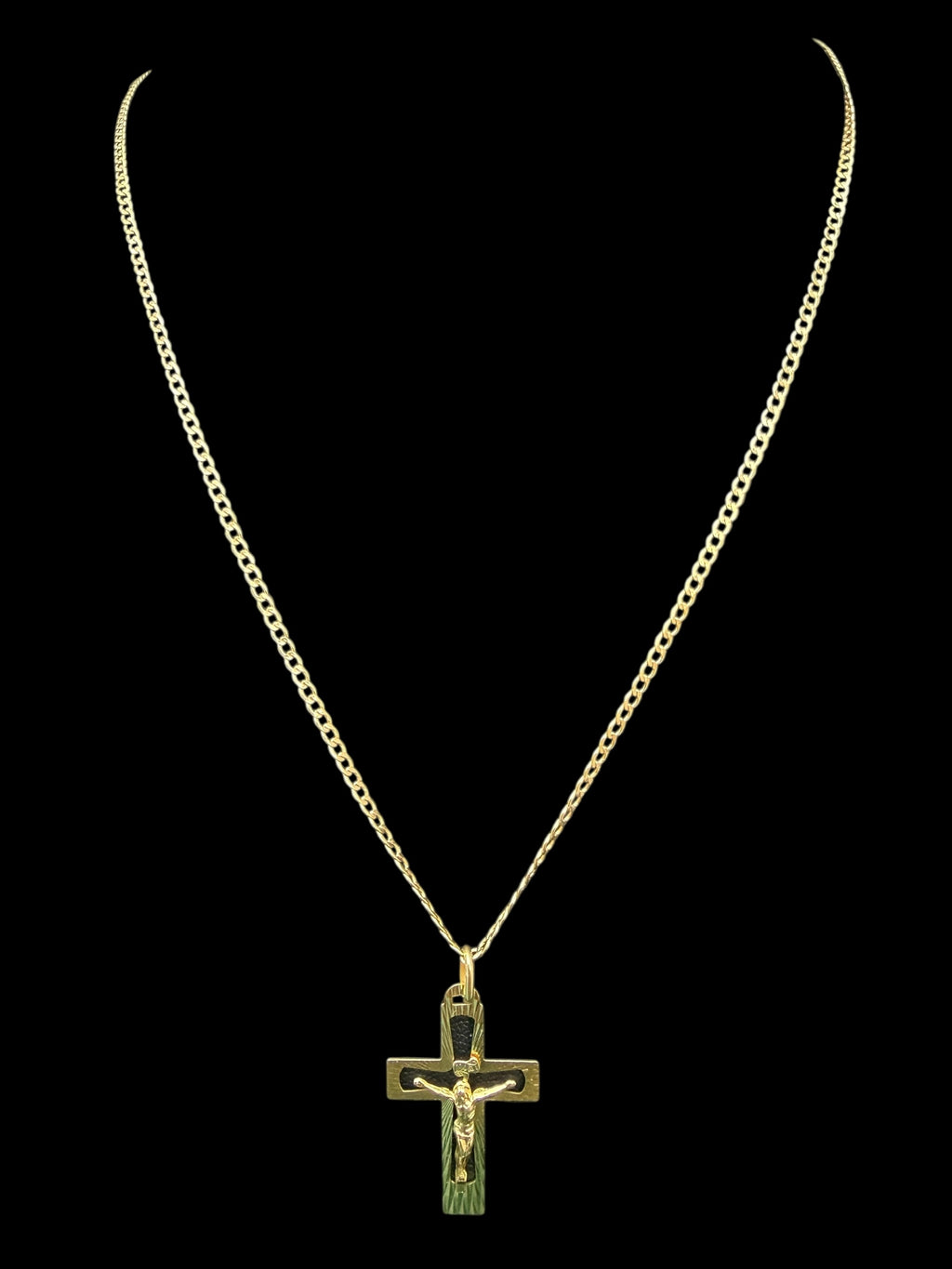 Cadena semisolida con dije de Jesús Oro 10k