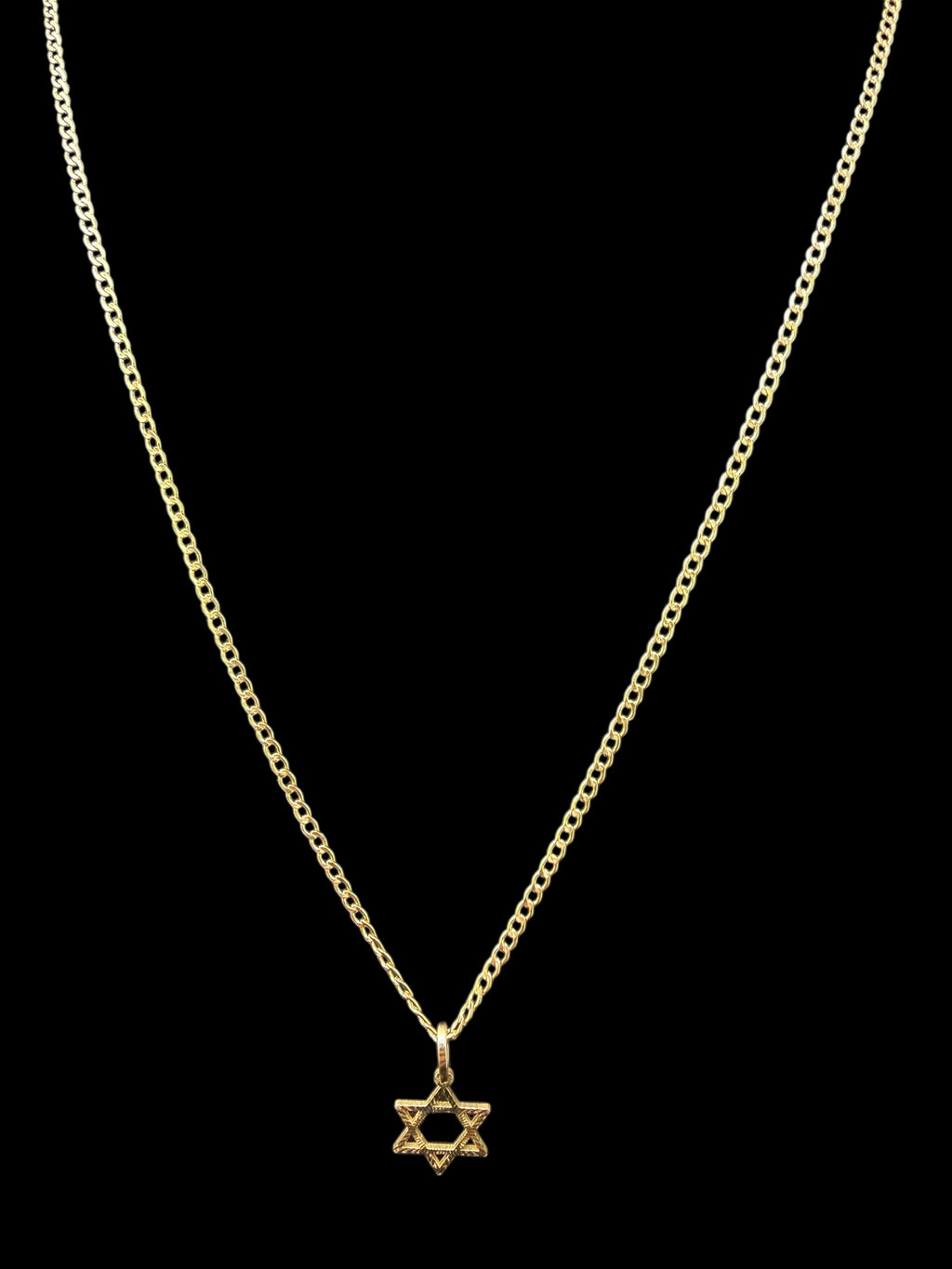 Cadena semisólida con dije de Estrella de David Oro 10k