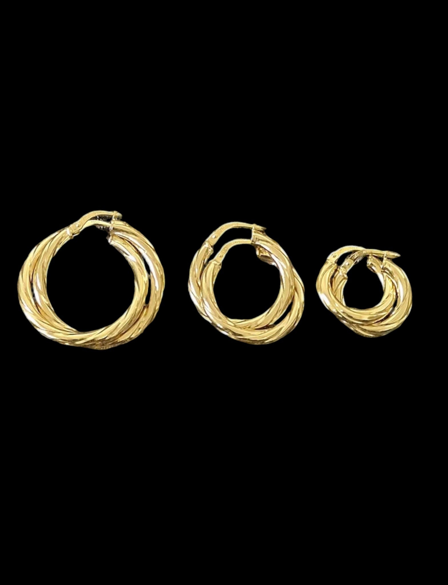 Trío de Argollas Torcidas Oro 10k