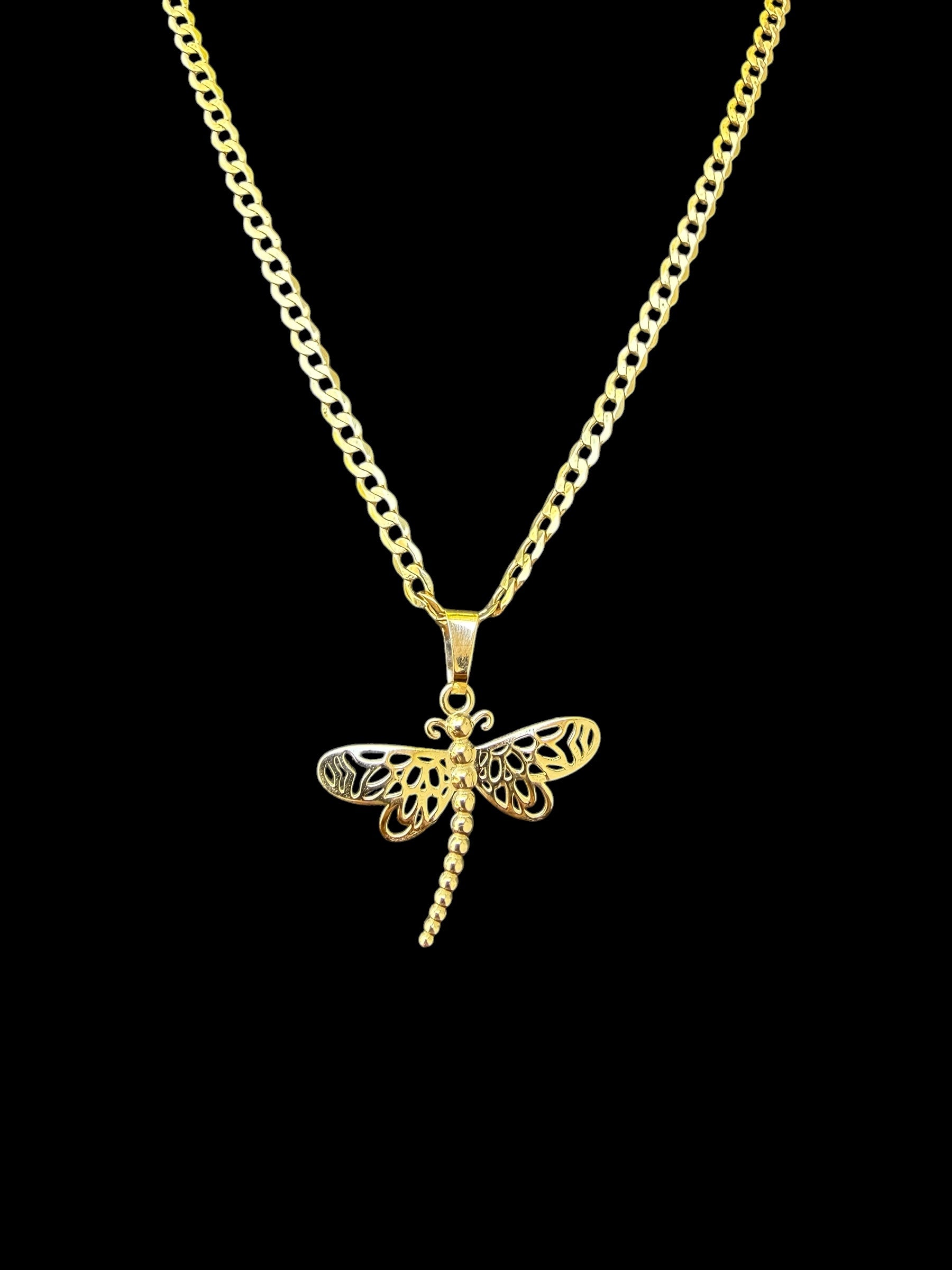 Cadena con dije de Libélula Oro 10k