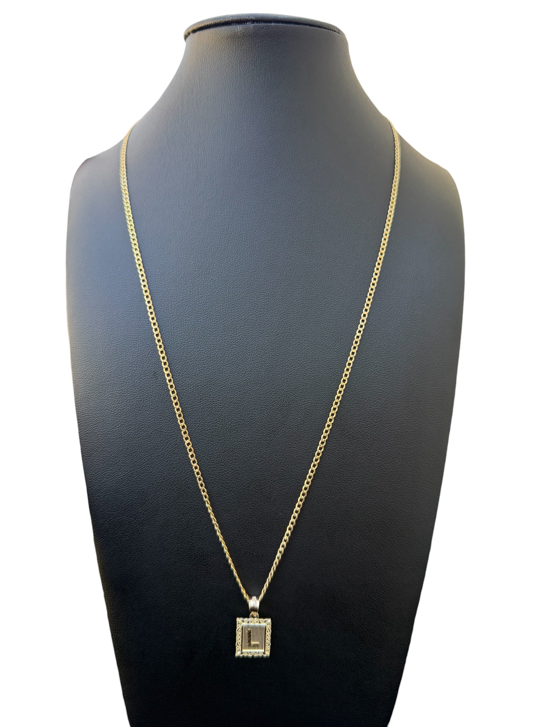 Cadena con dije de Inicial letra L en Oro 0k