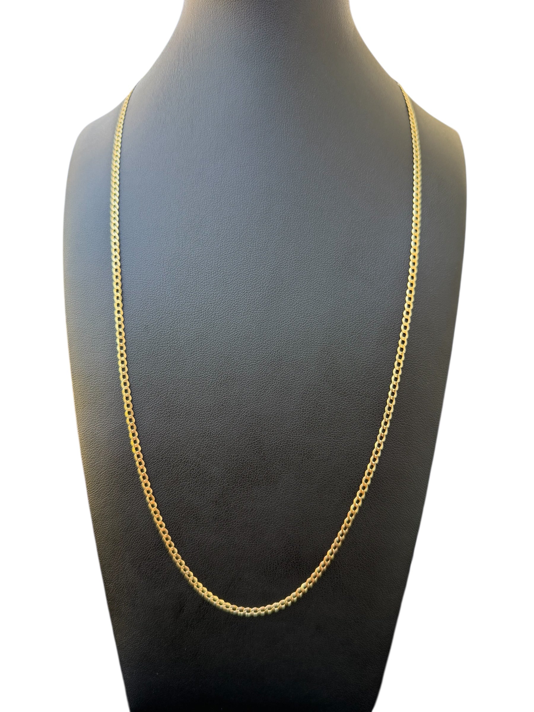 Cadena eslabón cubano en Oro 10k 4mm Size 24”